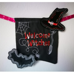 Stickdatei ITH - Wimpel "Welcome Witches" Halloween
